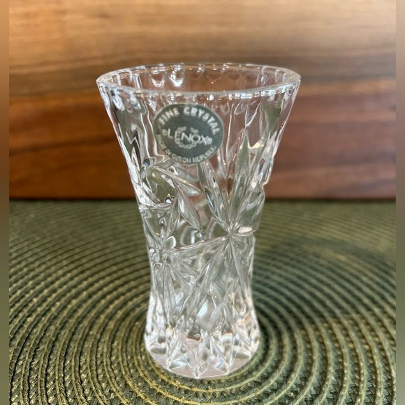 Lenox Other - Lenox Fine Crystal Star Cut Glass Vase Bud Flower Vase 4" Czech Vintage Granny.